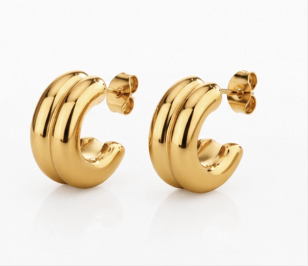 Oorbellen- Goudkleurig - Verguld - Roestvrijstalen oorbellen - sieraden – Cadeau tip – Hip - Trendy