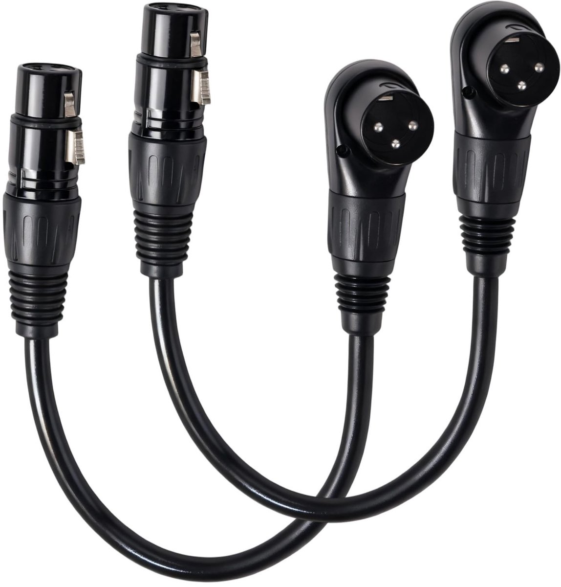 XLR Kabel Hoek - Adapter Kabel - Audio Aansluiten - 90 Graden Ontwerp - 30 cm - Zwart
