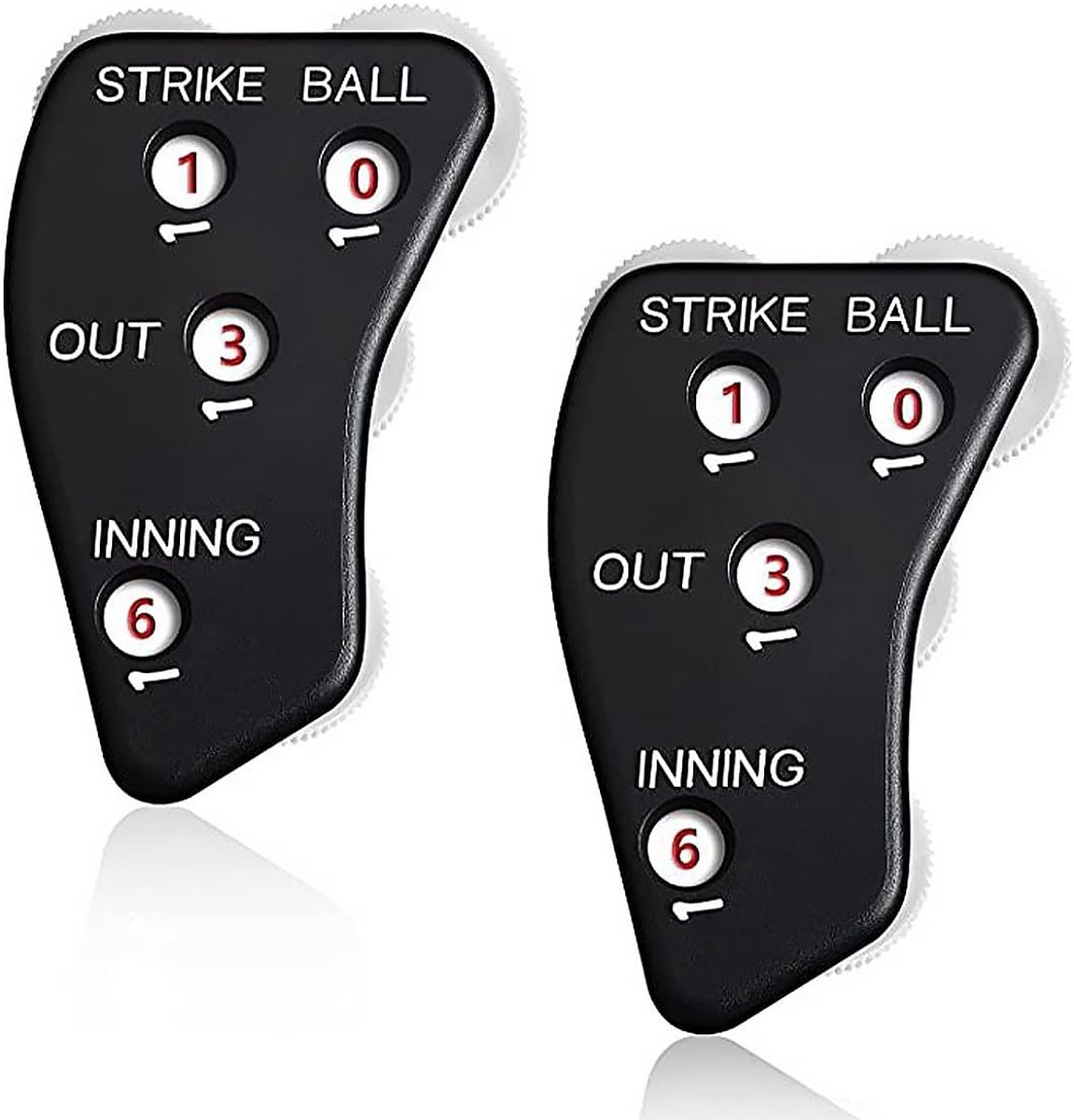 Dailygoods - Honkbal Umpire Clicker - Softbal Coach - 4 Wielen - Zwart - Indicator voor Outs en Innings - Geschikt voor Honkbal en Softbal