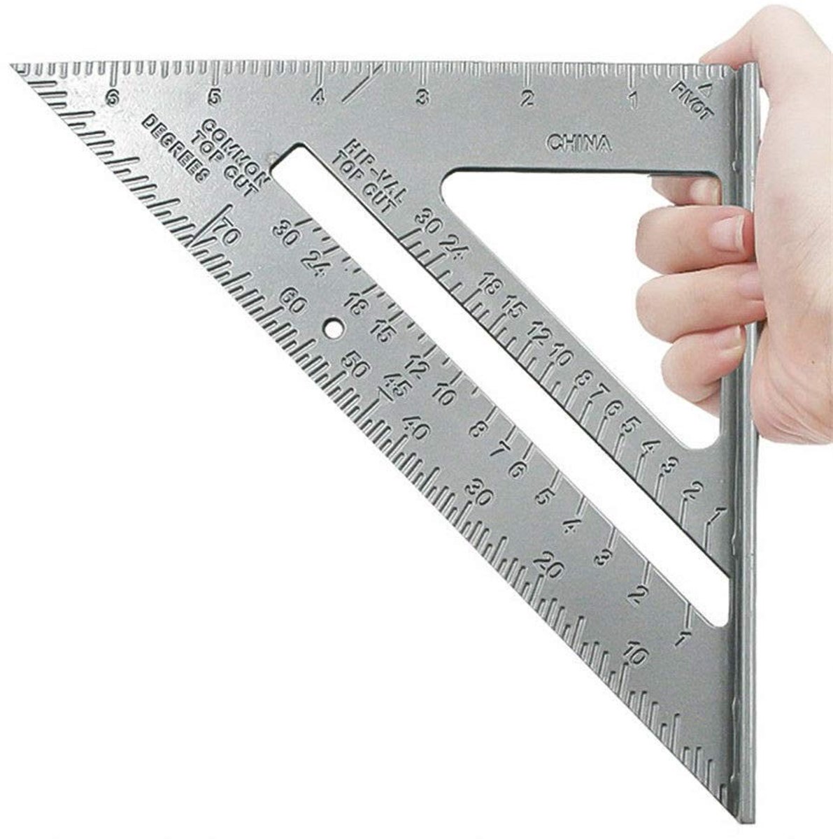 Dailygoods - Aluminium Hoekmeter - 7 Inch - Multifunctionele Ruiter Tool - Voor nauwkeurige metingen - Handgereedschap - Ideaal voor bouw en klusproje