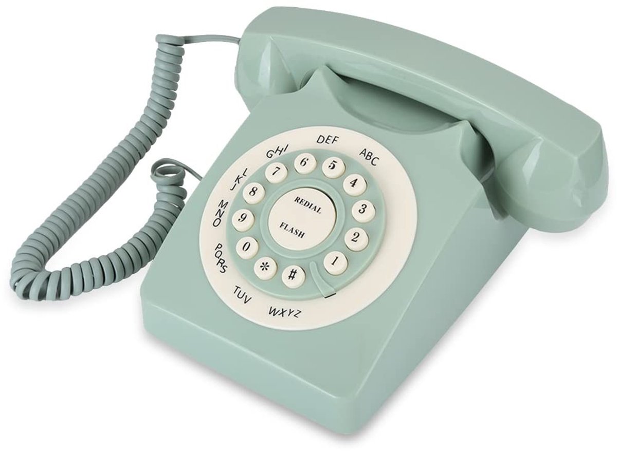 Dailygoods - Antieke Telefoon - Vintage Vaste Lijn - Grote Duidelijke Knop - Decoratief - Hoogwaardige Geluidskwaliteit - Geschikt voor Thuis en Kanto