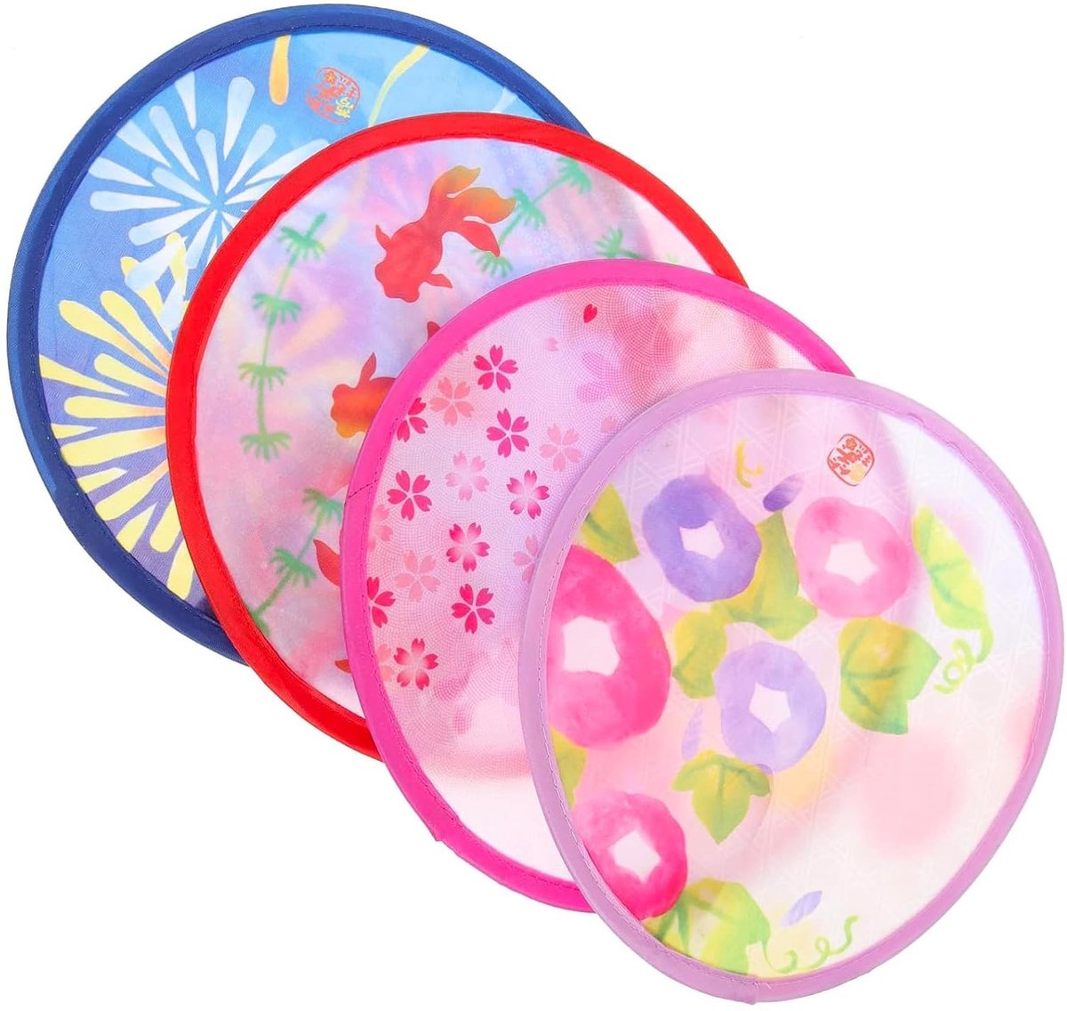 Dailygoods - Opvouwbare Handwaaiers - Zomerfruitstijl - Elegante Vouwwaaier - 4 Stuks - Handventilator - Geschikt voor Vrouwen en Meisjes - Perfect vo
