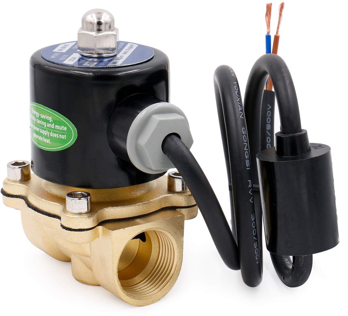 Dailygoods - Solenoid Ventiel - 3/4 Inch - Directe Actie - Brass - Normaal Gesloten - Water en Lucht - Geschikt voor Vervangingen - 220V