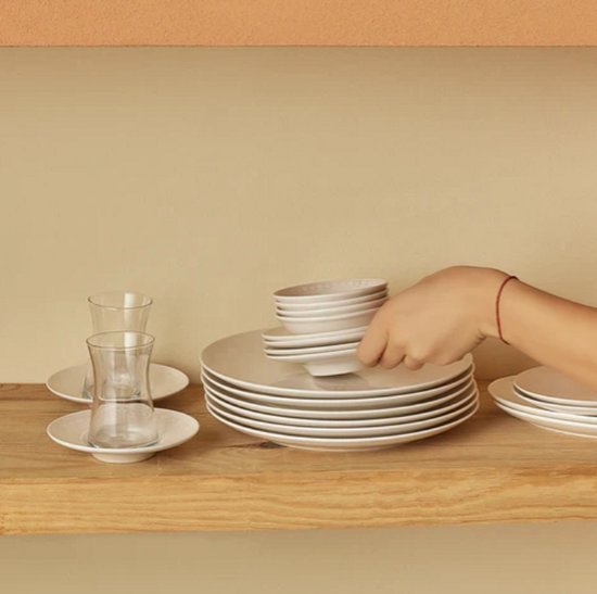 Karaca Artiste 20-Delige Ontbijtset - Wit - Serviesset voor 6 Personen - Modern & Elegant Design — afbeelding 5