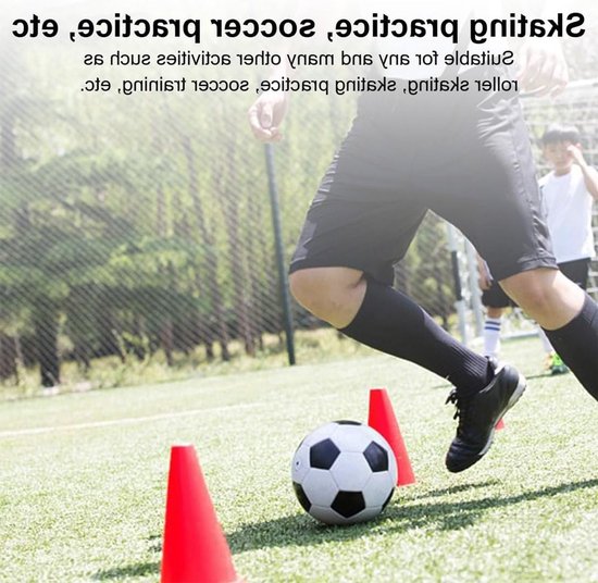 Set van 12 Grote Markeringsconen voor Kinderen - Ideaal voor Voetbaltraining, Paardrijden en Hondentraining - Stevige Rode Pylonen van 19 cm van Merkloos — afbeelding 3