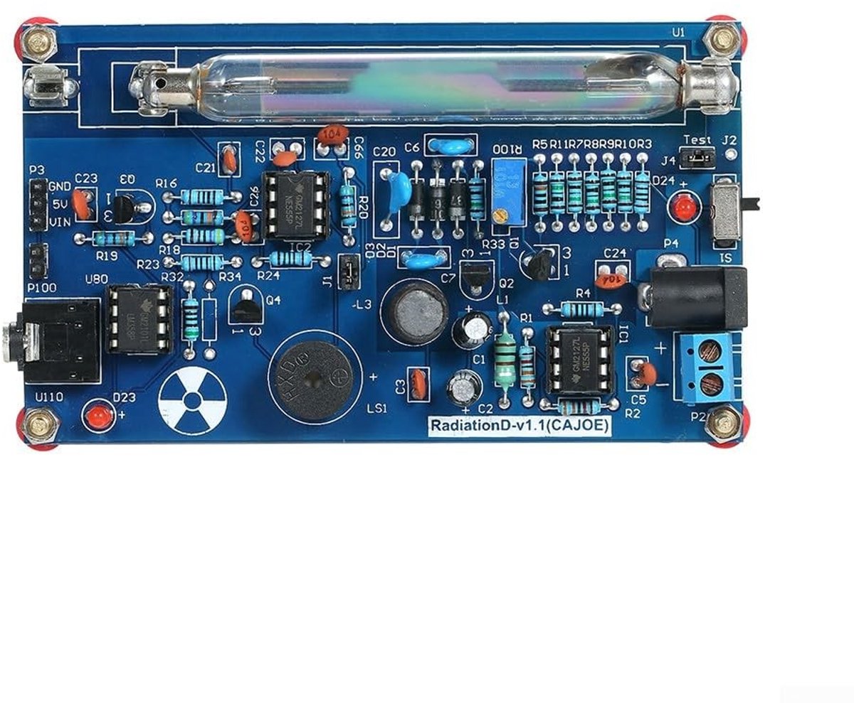 Jhubersproducts - Gemonteerd DIY Geiger Counter Kit - Nucleaire Straling Experimentele Module - Hoogwaardige materialen - Ondersteunt Gai-leerbuizen -