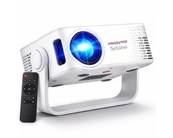 Setano® Mini Beamer – WiFi & Bluetooth – Incl. Afstandsbediening – Ideaal voor WK 2026 – 4K Support – Beamer – Voor iOS & Android – Draagbaar & Compact – Thuisbioscoop – Wit