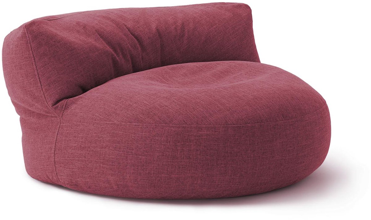 Lumaland Indoor linnen zitzak lounge, ronde zitzak voor binnen, 320 l vulling, 90 x 50 cm, linnenlook en feel, verrot
