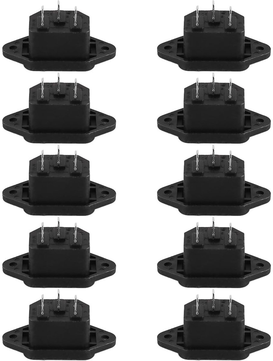 Jhubersproducts - Paneelmontage-adapteraansluiting - Voedingsconnector - 10 stuks - C14 3-pins - Betrouwbaar en kosteneffectief - Geschikt voor elektr