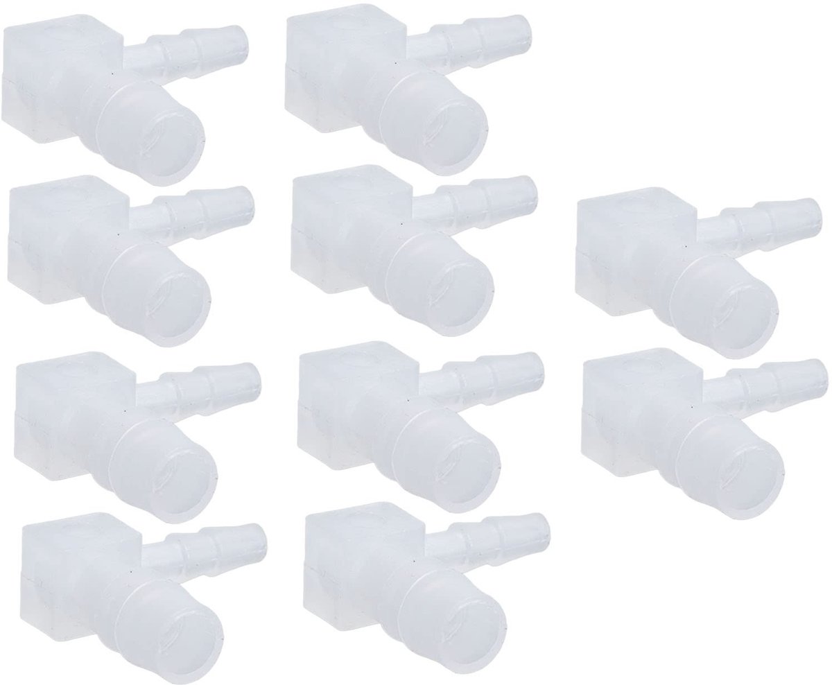 By shayne - L-vormige Slangtule 90 Graden - Plastic Koppelingen - 8x4MM - Slangtules - Koppelingen voor slangen - Geschikt voor diverse toepassingen .