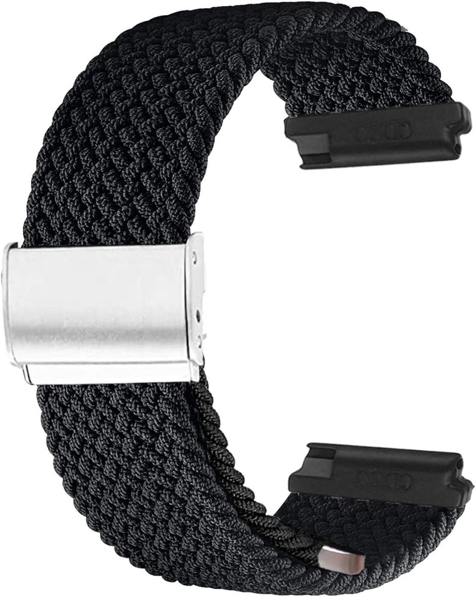Elegante 18mm Nylon Horlogeband voor Garmin Venu 2S, Vivoactive 4S en Fossil Gen 5E, Verstelbare en Rekbare Polsband voor Dames