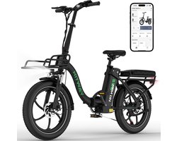 Hitway Elektrische Fiets BK6SL1 - Trendy 20*3.0 Inch Fat Tire City Commuter EBike met Afneembare 36V 15.6 Ah Lithium Batterij - Opvouwbaar Mountain E-Bike met 250W Motor - 7 Versnellingen - IP54 Waterdicht