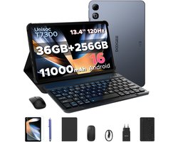 DOOGEE U13 Pro VIP - Tablet - 36GB RAM + 256GB ROM (2TB/TF) - 11000mAh/18W - 13,4 Inch FHD+ 120Hz IPS - Android 16 - T7300 - Dubbele luidsprekers - Wi-Fi 5 - Face ID - Bluetooth 5.4 - Volledige accessoirebundel met toetsenbord, stylus, muis en hoesje