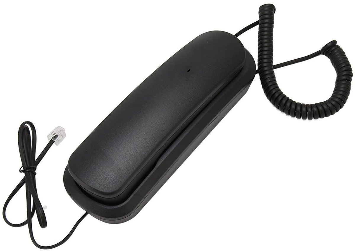 Smoakez - Retro-wandtelefoon - Snoertelefoon - Duidelijke geluidskwaliteit - Compact formaat - Handige mute-functie - Geschikt voor keuken en badka...