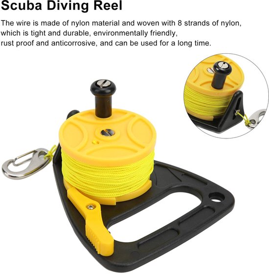 Allecto - Duik Reel - Duikaccessoires - Duim Stopper - Geel - Duiken Vissen Reel - Snorkelen - Onderwater Sport - 46m Kabel van Merkloos — afbeelding 5