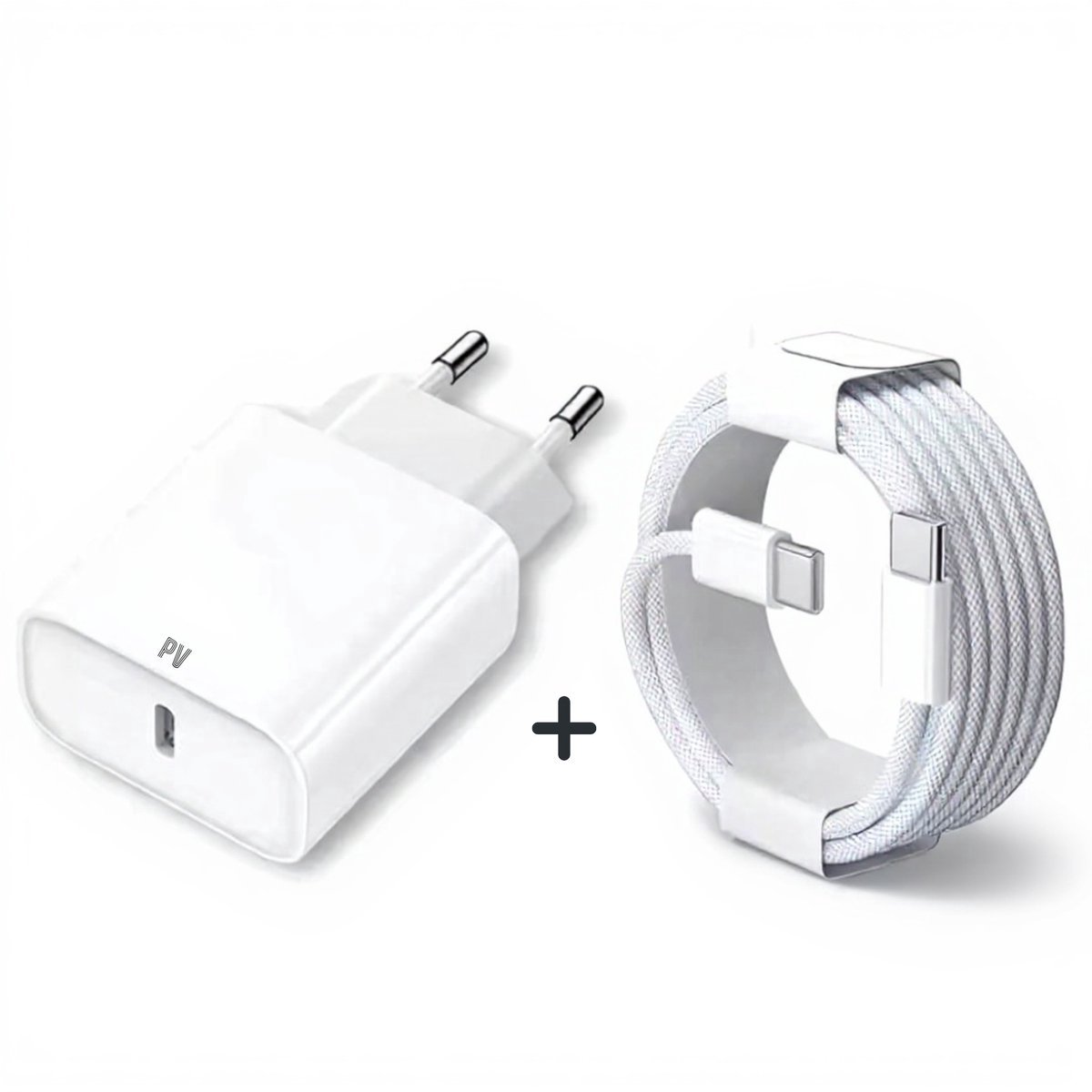 PureVolt Fast Charger - 30W - USB-C Snellader met USB-C naar USB-C Kabel - Power Delivery - iPhone / Samsung / MacBook