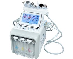 Novendo Beauty - Hydra facial 6-in-1 huidverzorgingsapparaat - Professionele gezichtsbehandeling met RF EMS ultrasoon en aqua peeling - Diep reinigend beauty apparaat voor salon en thuisgebruik