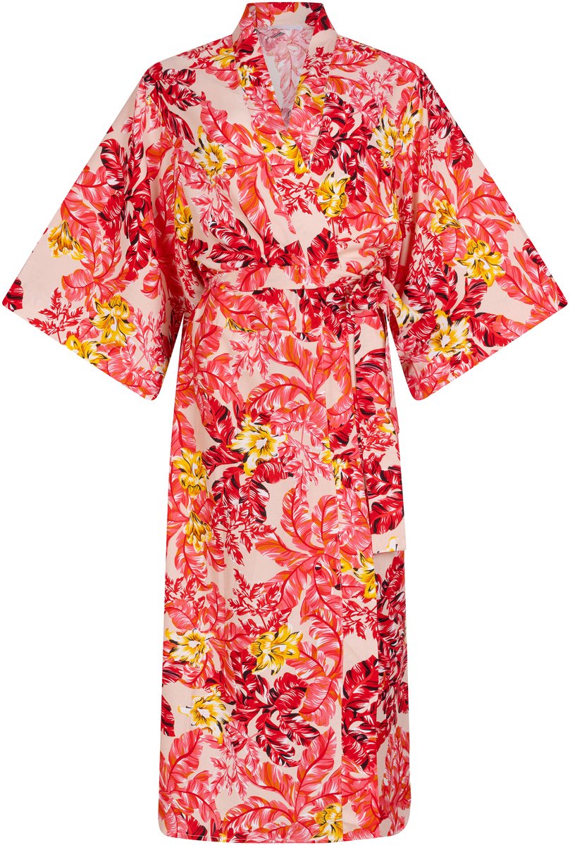Chic by Lirette - Kimono Robe Flamingo Garden - Roze - L