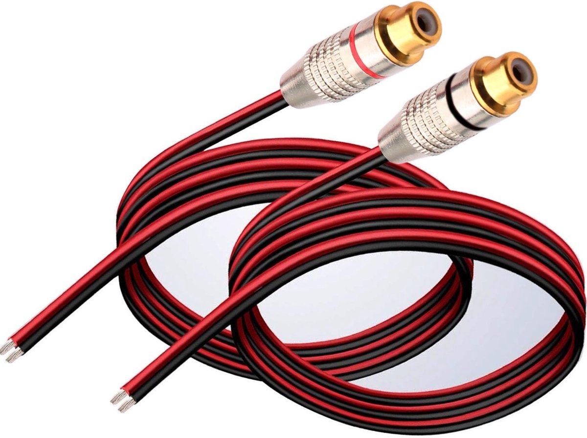 2x RCA Female Adapter - 14 AWG Speaker Kabel voor Audio Verbindingen (0.3m)