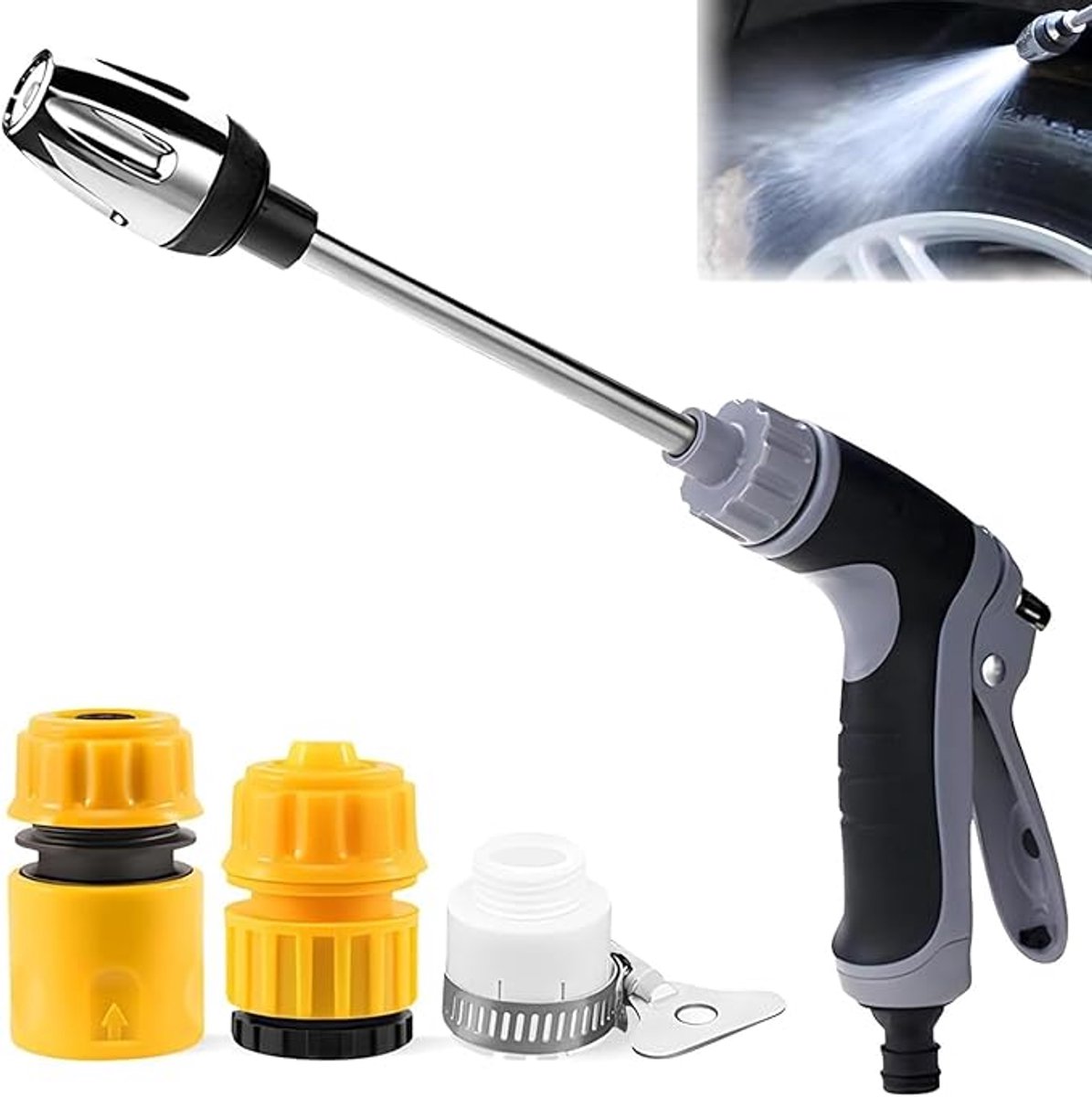 4stuks - turbowasher - turbo washer voor auto - hogedrukreiniger - hoge druk reiniger - hogedrukreiniger accessoires - autowas pistool - autowaspistool tuinslangpistpol - tuinslang pistool - hogedruk waterpistool -hogedrukwaterpistool