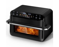 Saikefy Airfryer XXL - 11 L - 8Programma's - Dubbele Mand - Flexible Basket - Voor Pizza - Tot 8 Personen - Zwart
