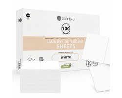 Cosmeau Witte Was Wasmiddel Wasstrips 100 Wasbeurten - Wasvellen - Wasdoekjes - Detergent Sheets - Biologisch Afbreekbaar