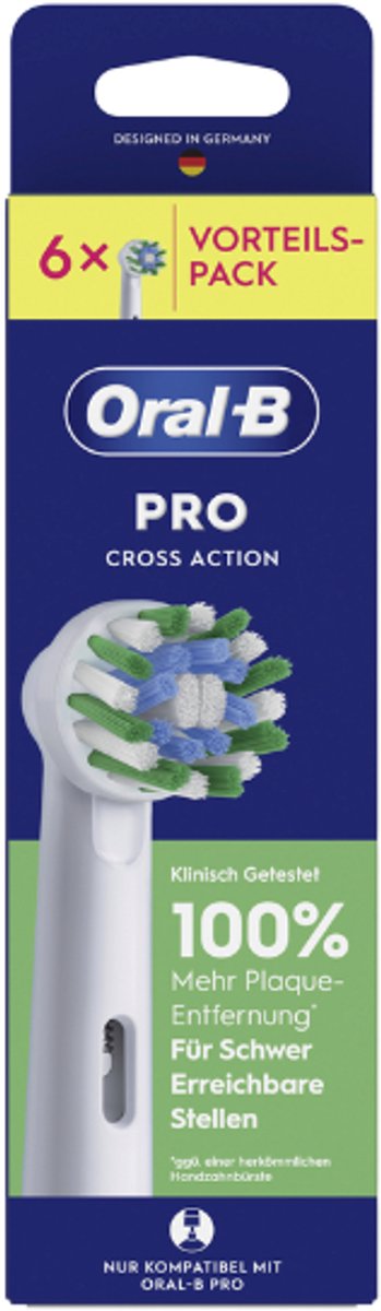 Oral-B Cross Action Pro - Opzetborstels - Met CleanMaximiser Technologie - Wit- 6Stuks