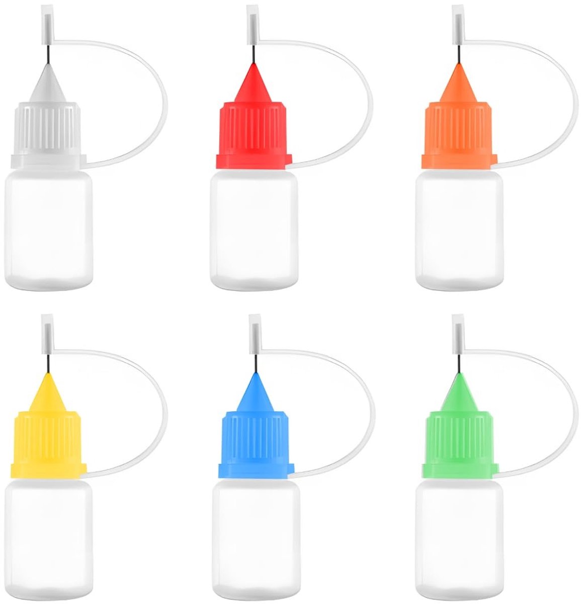 Set van 6 Herbruikbare Pipetteflessen 5 ml voor Creatieve Projecten