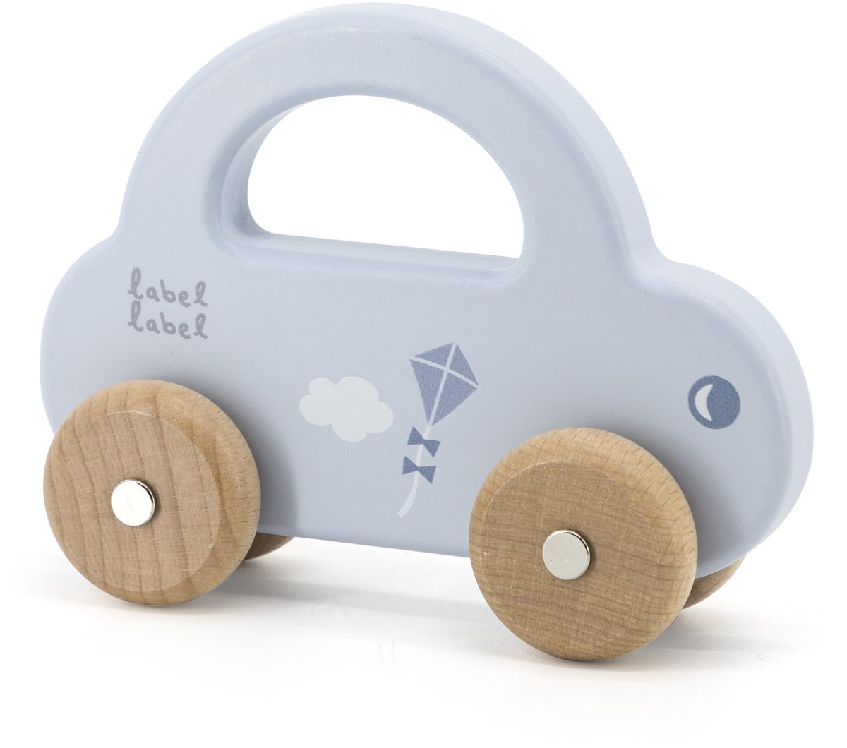 Label Label - Houten Speelgoed Auto - Blauw - van FSC-gecertificeerd beukenhout - geschikt vanaf 18 maanden.