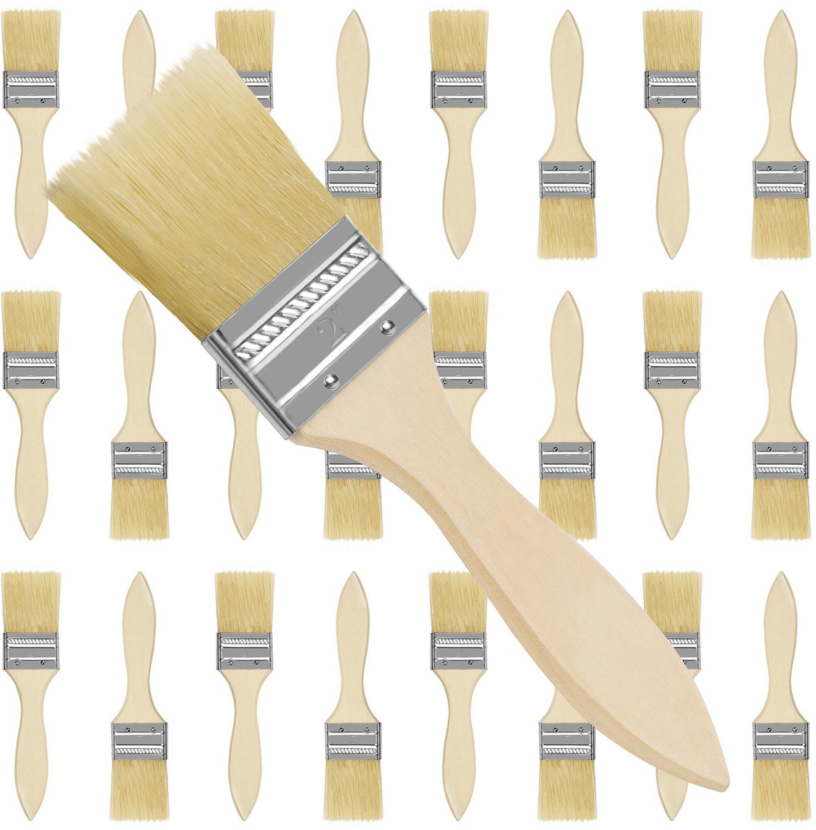 Dailygoods - Verf Kwasten - Professionele Kwastenset - 24 Stuks - 5,08 cm - Ideaal voor Verf en Lijmen - Perfect voor Doe-Het-Zelf Projecten
