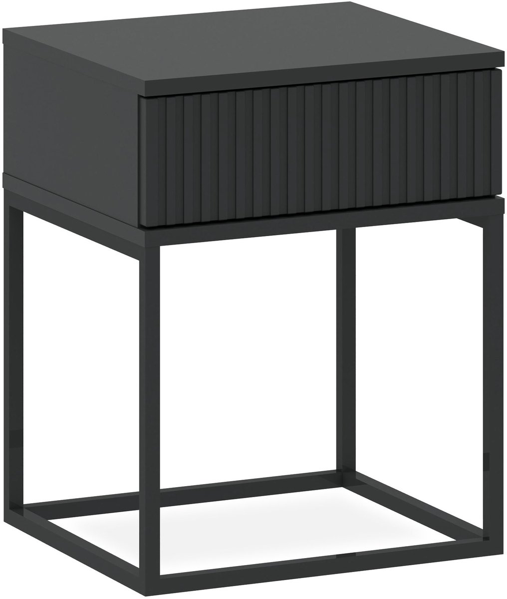KONSIMO® RECTUS Nachtkastje - met lade - Bijzettafel - Antraciet - 40x52x39 cm