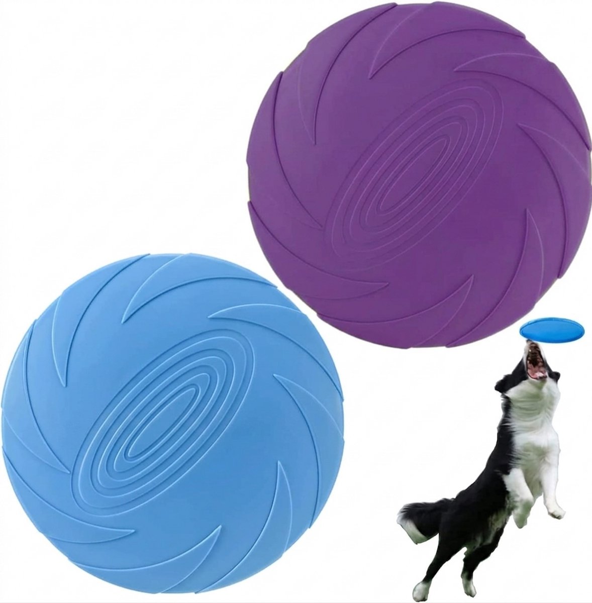 Frisbee Hond - Frisbee voor Honden - Zacht & Drijvend - Hondenspeelgoed - Frisbees - Zomer - Buitenspeelgoed - Voor alle Honden - Speelgoed voor Huisdieren - Huisdier Frisbee - Puppy Trainingsschijf - Paars en Blauw - 2 Stuks - van Imperatoris