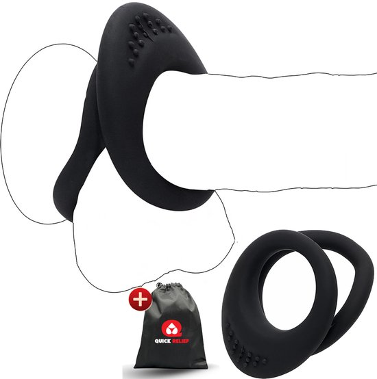 Quick Relief Cockring Elite™ - Penisring van siliconen - Voor een hardere  penis