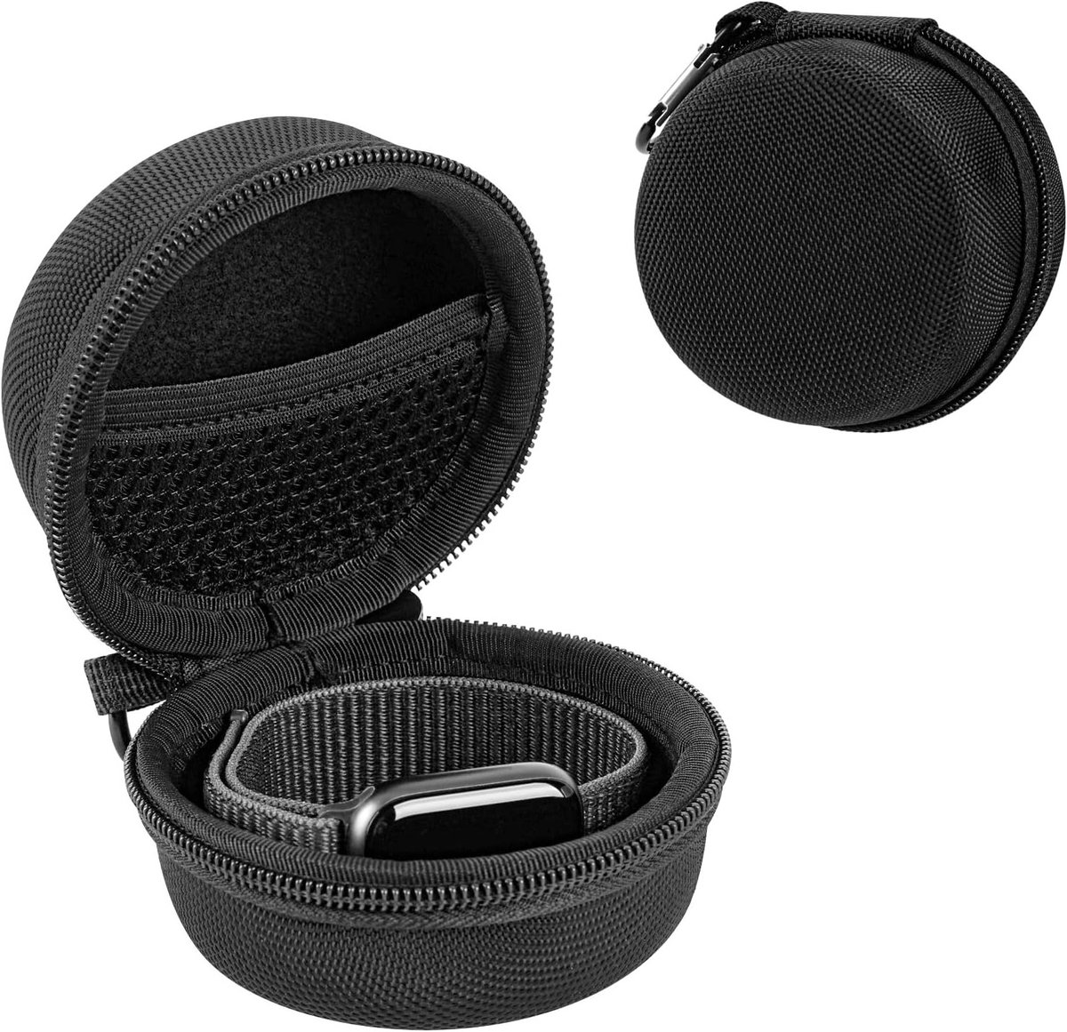 Draagbare Horloge Reisdoos voor Mannen en Vrouwen, Organizer met Zachte Pluche Voering, Geschikt voor 40mm-45mm Horloges, EVA Opbergtas met Mesh Pocket en Bescherming tegen Stoten