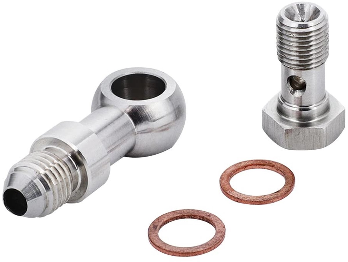 Smoakez - Turbo Olie Feed Banjo Bolt Kit - M10x1.25mm - Hoogwaardig materiaal - Zilver - Geschikt voor Mitsubishi 1-10 - Turbo onderdelen