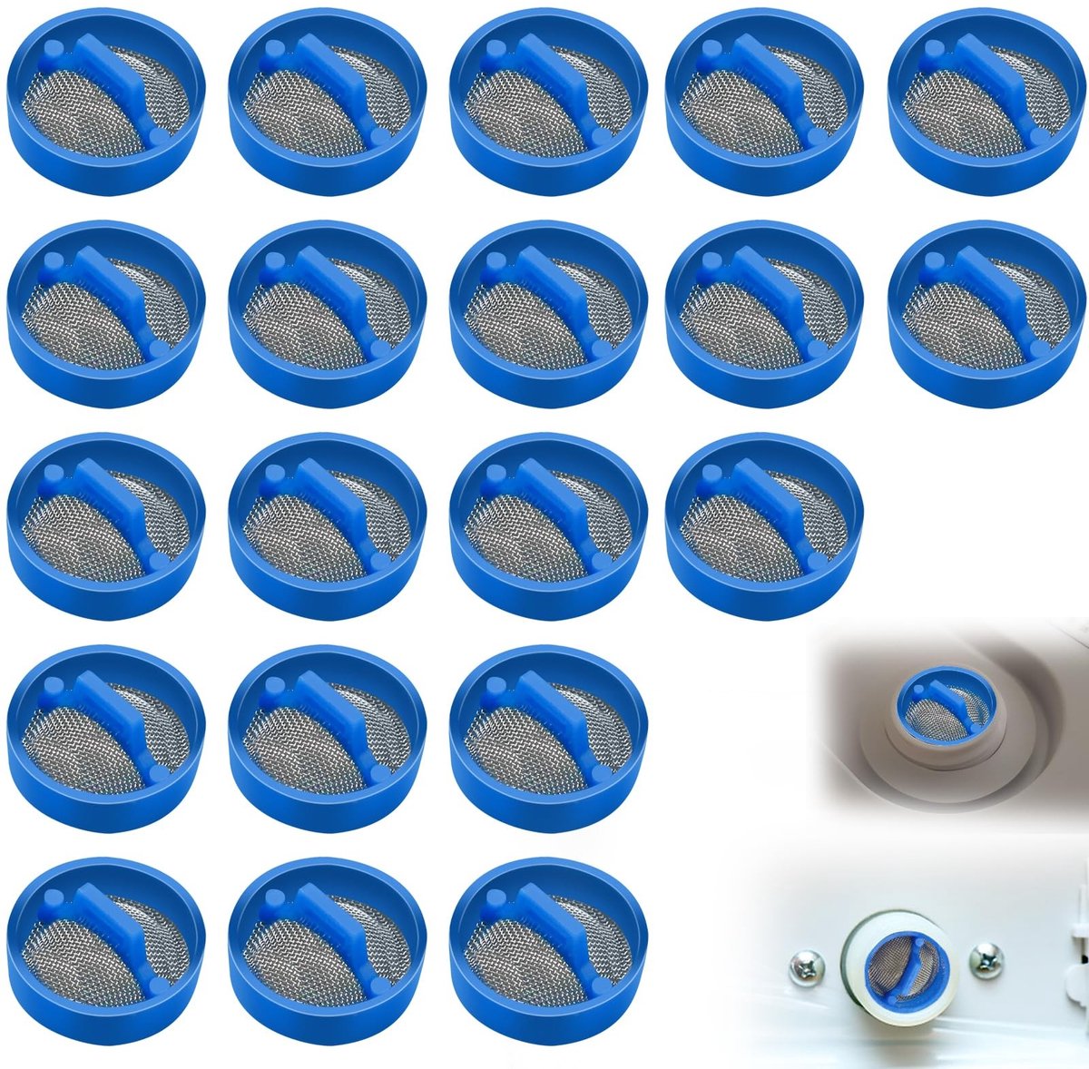 Livia home - Waterfilter voor Wasmachine - 20 Stuks - Inlaatklep met Filter - Voor Schone Waterinlaat - Waterfilter voor Huishoudelijk Gebruik - Verva
