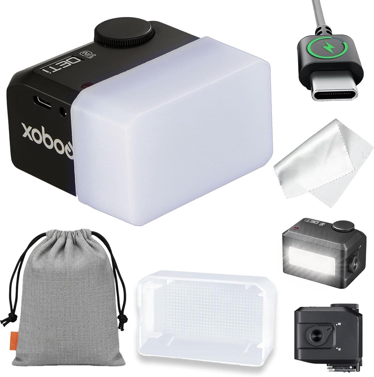 Mini Camera Flitser met Diffuser en Touchscreen, Draadloze TTL Flitser voor Sony a6000 a9 a7R a7RII a7RM3 a7RIII, 2.4G HSS 1/8000s, USB-C Aansluiting