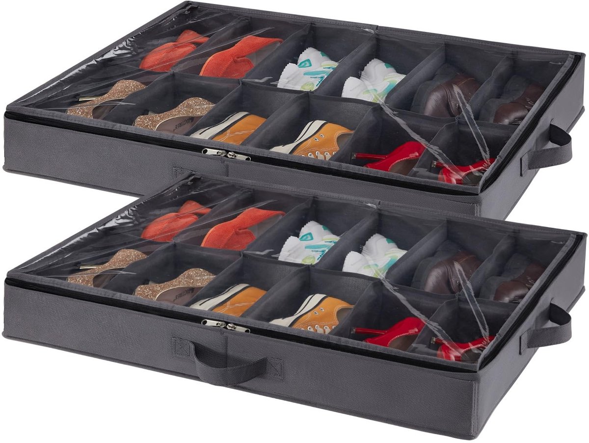Jhubersproducts - Opbergdozen voor Schoenen - Schoenenorganizer - Ruimtebesparend - Onder het Bed - Opvouwbare Opbergdoos - Geschikt voor Heren en Dam
