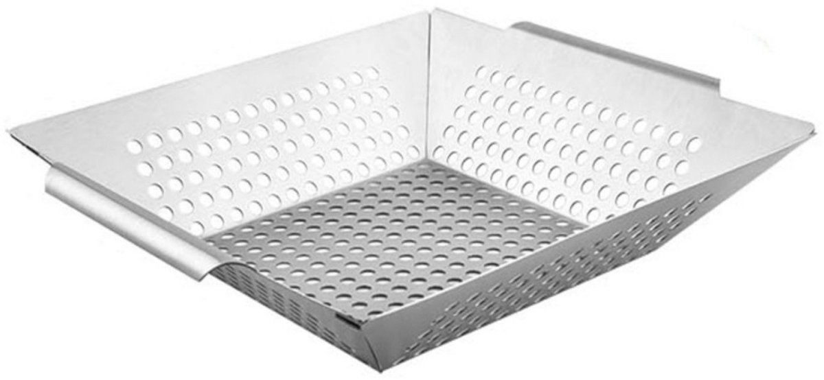 TOVBMUP Bakplaat roestvrijstalen bakplaat - Groentebakplaat bakmand - Grote bakmand - Groentemand voor de oven - 34,8*30,8*6 cm