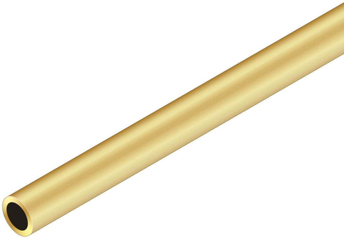 Jhubersproducts - Messingsbuis - Naadloze Messing Buis - 10mm OD - 300mm Lengte - Perfect voor Handwerk - Hoogwaardige Buizen voor Modelbouw