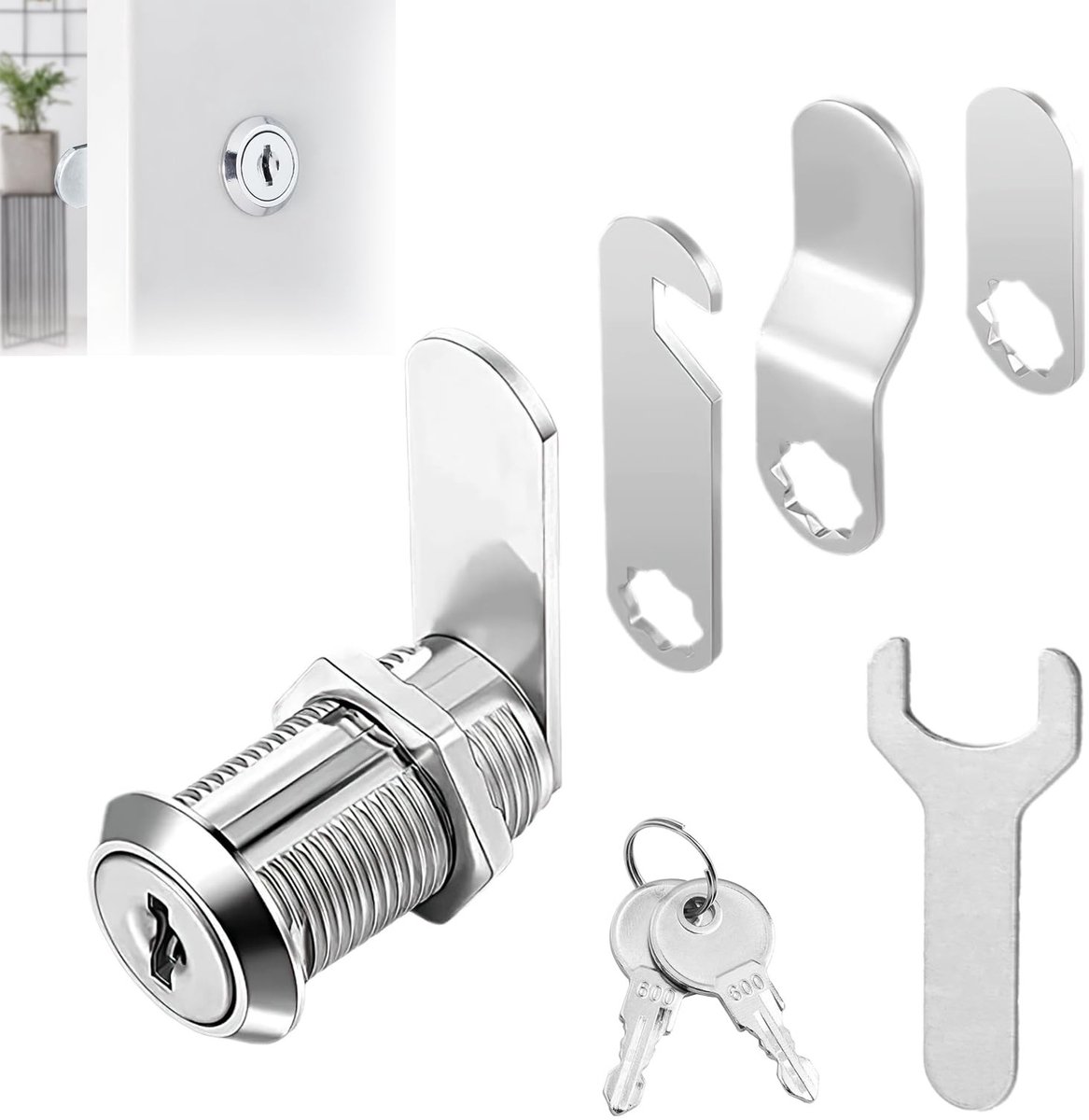 Jhubersproducts - Brievenbusslotset - Kastslot - Betrouwbare veiligheid - 16 mm - Sleutelset - Hoogwaardige materialen - Geschikt voor brievenbussen,