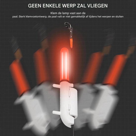 longziming -Elektronische Bitaanbijzer - Visalarm Met LED Licht - Hengeltop Indicator - Trillen En Knipperend Signaal - Schokbestendig En Lichtgewicht - Ideaal Voor Nachtvisserij - 6 Stuks van longziming — afbeelding 3