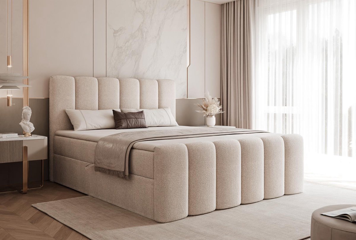 Compleo24-Boxspringbed-200x200-Tweepersoonsbed met Bonell-matras