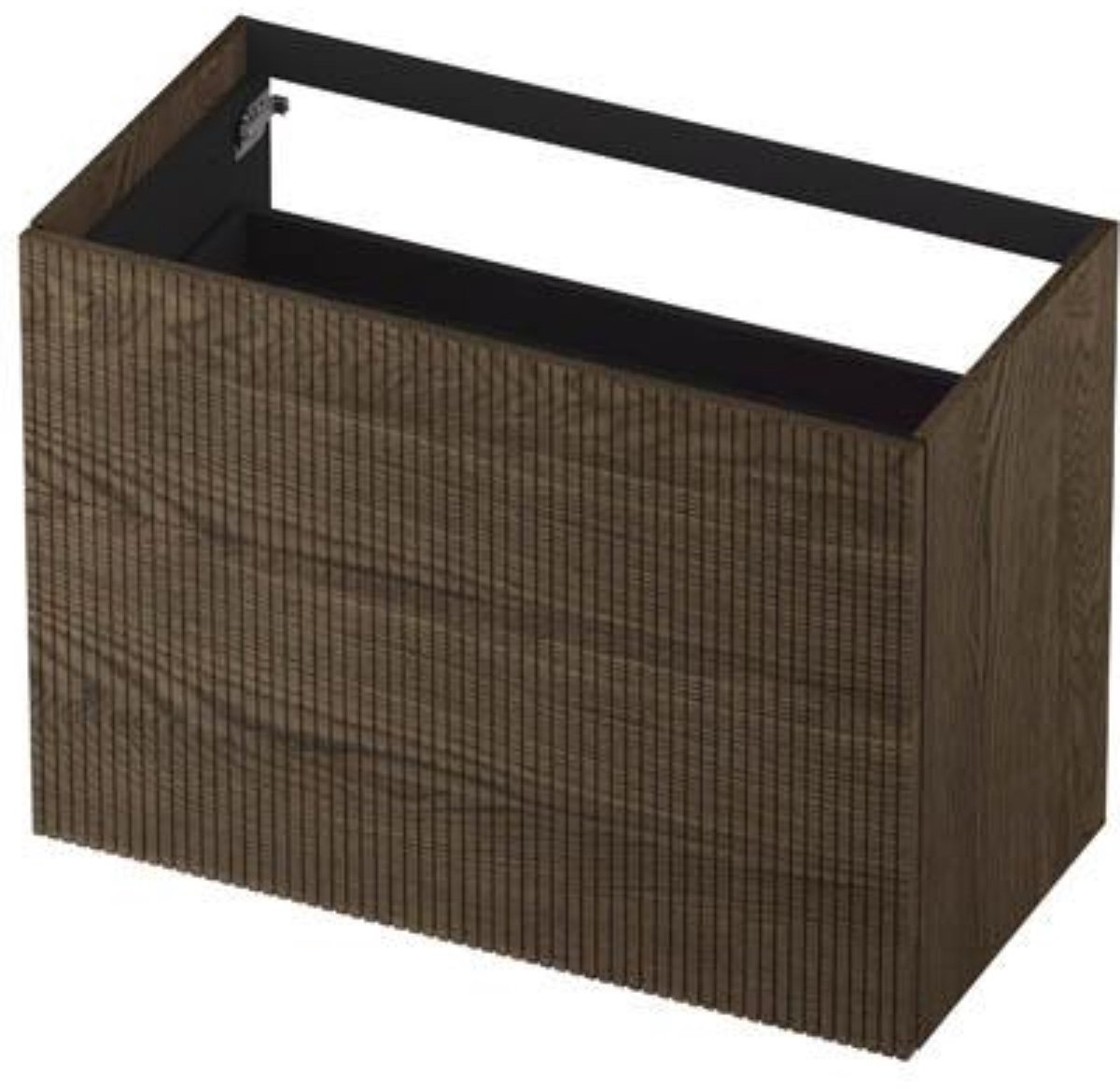 INK - Onderkast 2 Laden Push To Open Verticaal Gefreesd Bestaande Uit: - 900x450x650 Mm - Massief Eiken Charcoal