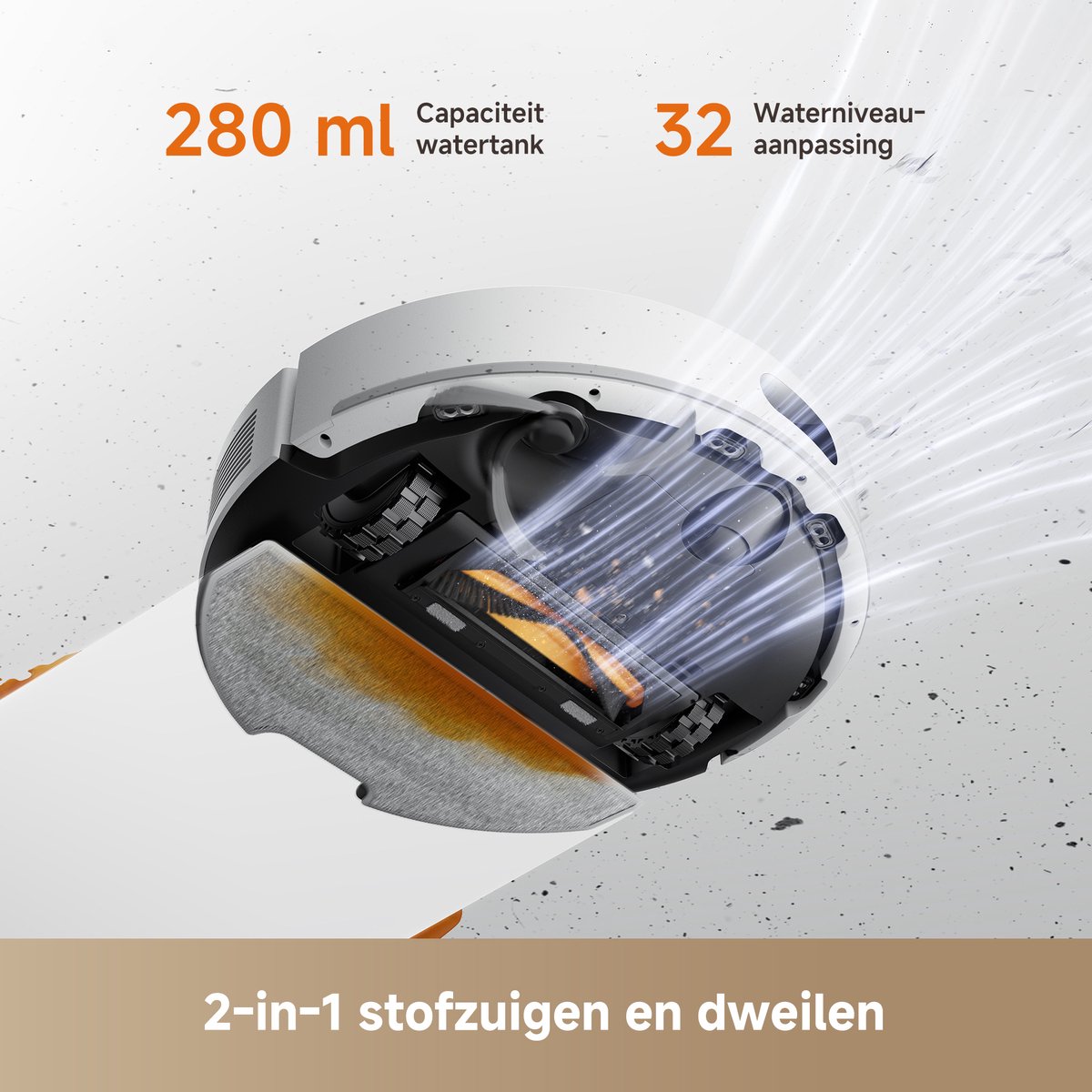 Dreame Robotstofzuiger D20 Air Plus Wit | Dweilfunctie | 20.000 Pa zuigkracht | 120 dagen handsfree | Dubbel anti-klitsysteem | Automatisch legen | Huisdieren | Grote stofzak | Meerdere verdiepingen | App bediening | 3D Mapping | Verboden zones | — afbeelding 7