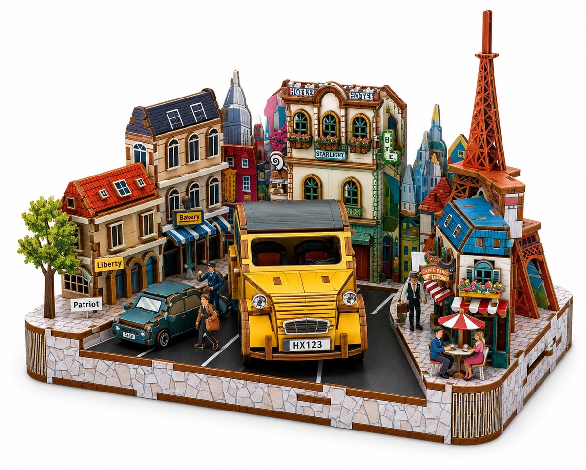 Beehub, Citroen France met verlichting Houten Modelbouw Creatief & Educatief