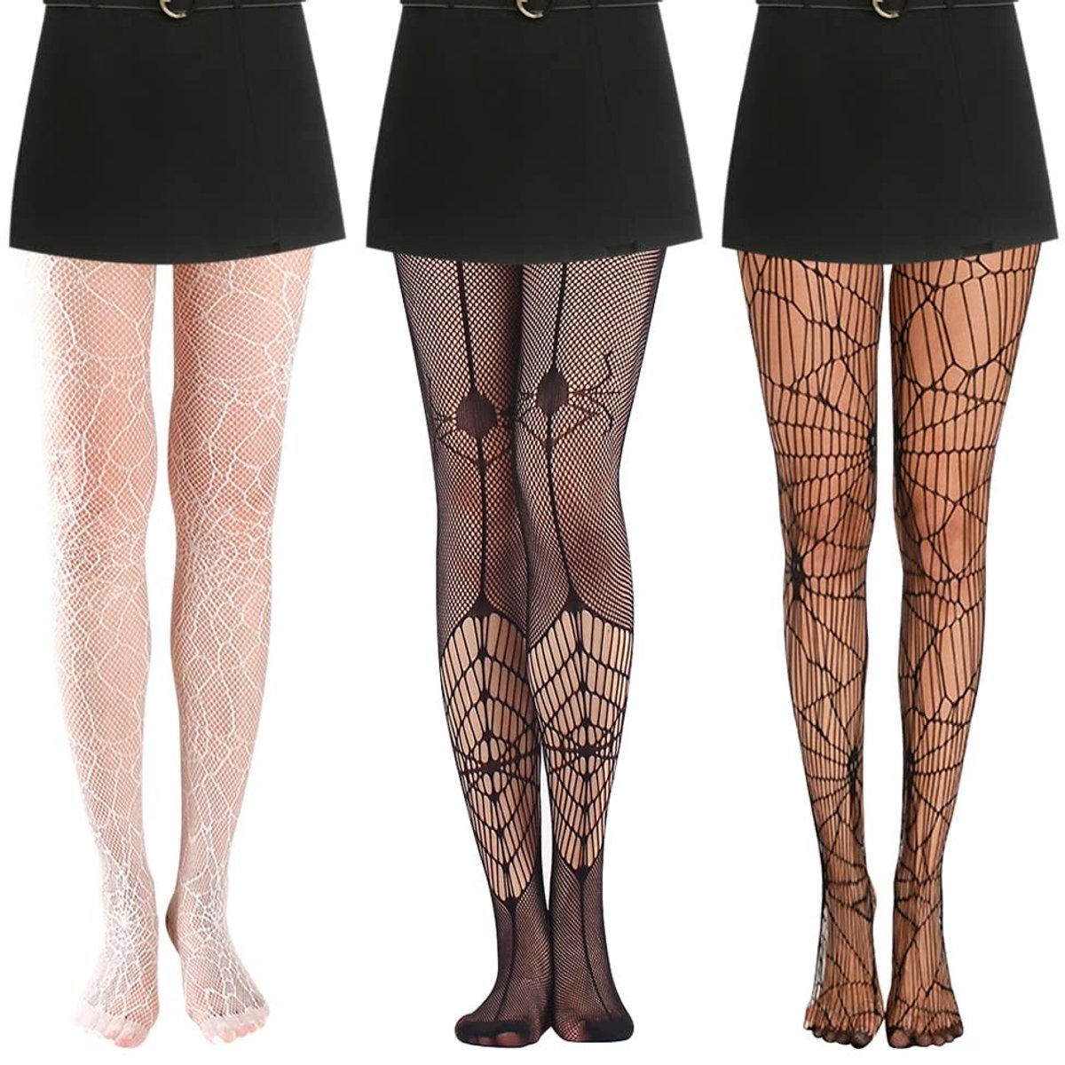 Jhubersproducts - Halloween Panty - Spinnenweb Kousen - Hoge Taille - Zwart - Visnet Panty - Perfect voor Feestjes - Eenvoudig te Combineren