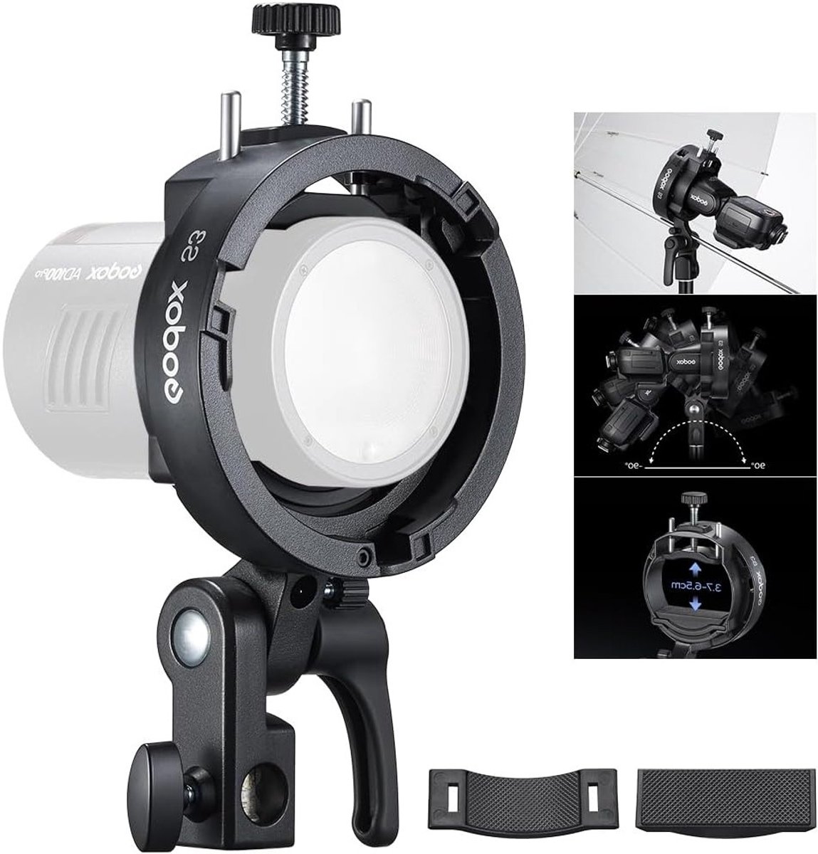 S-Type Bracket voor Speedlite Flitsers zoals AD200Pro II, AD300Pro II, V1Pro en V860III