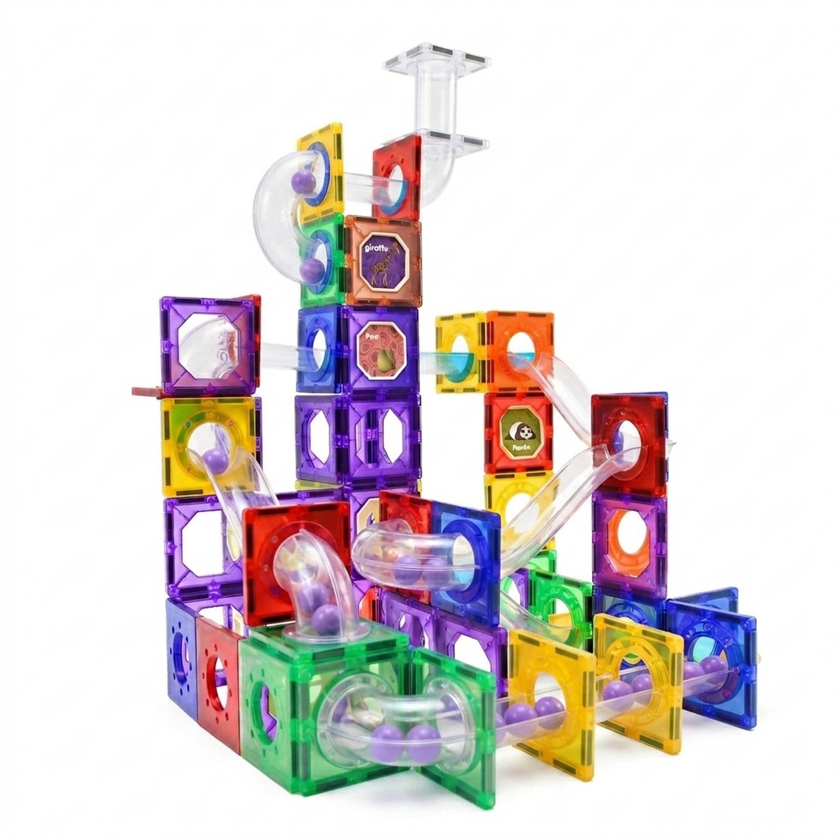 Magna Minds - Magnetic Tiles - Knikkerbaan - 150 stuks - Magnetisch Speelgoed - Constructie speelgoed - Magnetische tegels - Montessori speelgoed - Magnetic toys - Magnetische bouwstenen - Speelgoed Kinderen