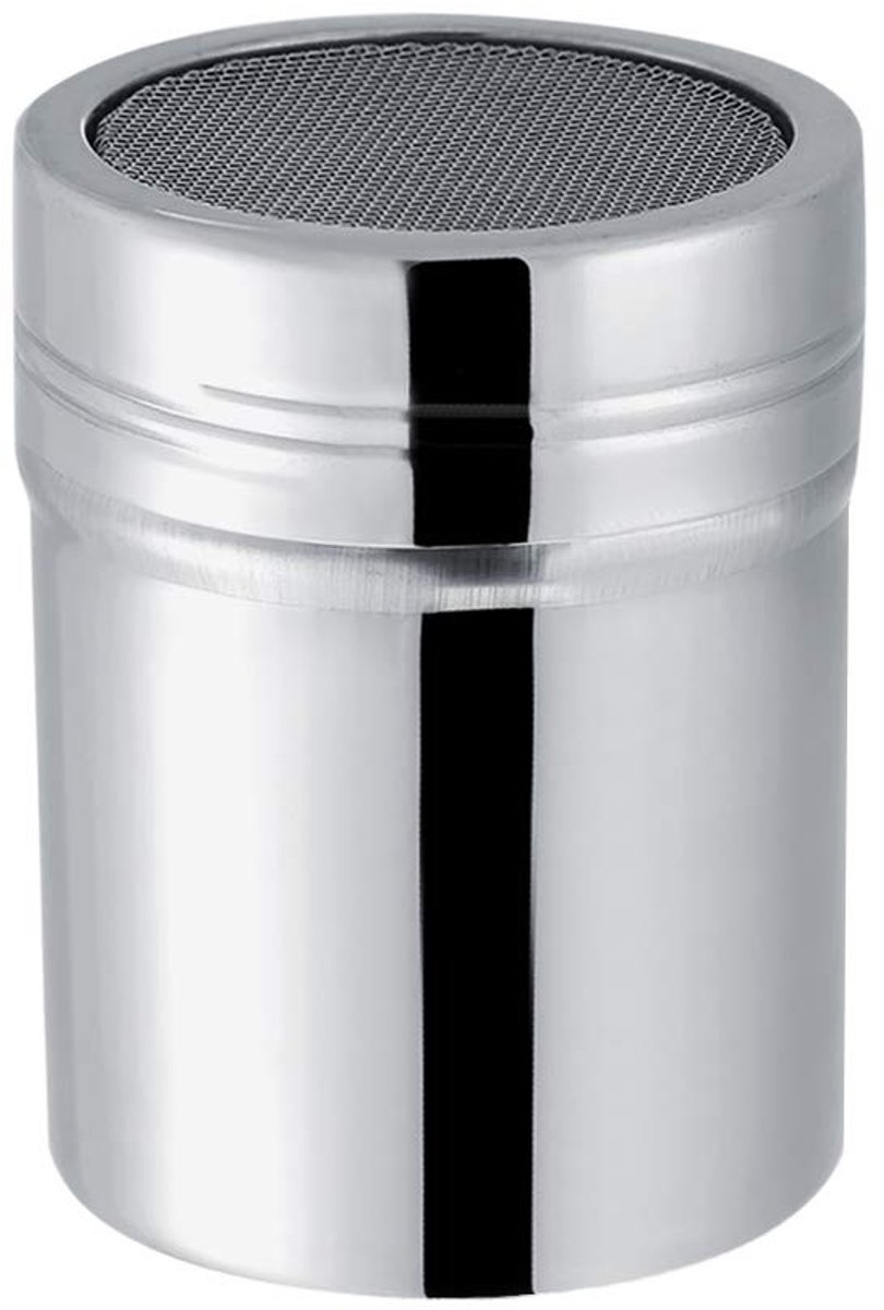 Dailygoods - Cacaopoeder Shaker - Roestvrijstalen Poedershaker - Klein formaat - Voor thuis en koffieshop - Ideaal voor chocolade en kruiden